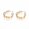 Semicircular Brass Textured Cable Chain Stud Earrings EJEW-E196-13MG-1