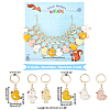 12Pcs 6 Style Alloy Enamel Chick Charms Locking Stitch Makers HJEW-PH01591-2