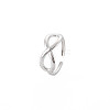 304 Stainless Steel Open Infinity Hollow Cuff Ring for Women RJEW-S405-198P-3
