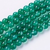 Natural Green Onyx Agate Beads Strands X-G-G583-6mm-11-1