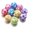 10Pcs Plating Colours Acrylic Beads OACR-S146-04-1