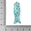 Synthetic Turquoise Carved Pendants G-P599-08G-08-3