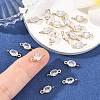 SHEGRACE Brass Pave Cubic Zirconia Oval Connector Charms XGRQ2O331-437A-G-5
