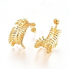 Brass Stud Earrings EJEW-G275-07G-2
