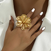 Elegant Hollow Flower Iron Cuff Rings for Bride Lady Daily Vacation Gift KR3281-3