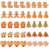 40Pcs 10 Styles Christmas Theme Opaque Resin Imitation Biscuit Decoden Cabochons RESI-CA0001-75-1