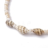 Glass with Natural Sea Shell Beads Anklet AJEW-AN00595-4