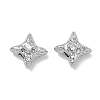 Brass Micro Pave Clear Cubic Zirconia Beads CU-CBA91C0-02P-1