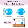 70Pcs 7 Colors Flower Opaque Resin Beads RESI-TA0001-55-3