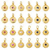 24Pcs 12 Styles Brass Micro Pave Cubic Zirconia Pendants KK-PH0012-97-1