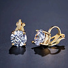 Brass Cubic Zirconia Clip-on Earrings WGE68B6-02-1