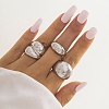 3Pcs Alloy Open Cuff Rings Kit for Women RJEW-K260-04P-1