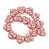 Handmade Heart Lampwork Beads Strands LAMP-P069-04B-07-1