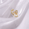 Adjustable Brass Micro Pave Cubic Zirconia Cuff Rings FS-WGDCDFA-01-2