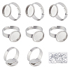 Beebeecraft 40Pcs Adjustable 304 Stainless Steel Finger Rings Components STAS-BBC0001-30-1