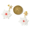 Christmas Snowflake Glass Seed Braided Dangle Earrings EJEW-MZ00233-02-3