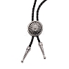 Engraved Flat Round Laria Necklace for Men Women NJEW-WH0011-15AS-2