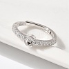 S925 Sterling Silver Adjustable Letter Rings for Women RJEW-M068-01P-C-5