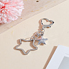 1Pc Star Alloy Pendant Decorations HJEW-LP0001-73-1