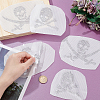 Fingerinspire 6 Sheets 2 Style Pirate Style Skull Glitter Hotfix Rhinestone DIY-FG0002-68-3