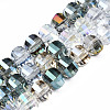 Electroplate Transparent Glass Beads Strands EGLA-S174-25-1