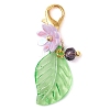 Leaf Acrylic & Flower Resin Pendant Decorations HJEW-JM02784-4