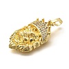 Rack Plating Brass Micro Pave Cubic Zirconia Enamel Pendants KK-L226-033G-01-2