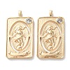 Brass Micro Pave Cubic Zirconia Pendants KK-C079-04G-1