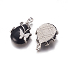 Natural Black Obsidian Pendants G-K296-B01-2