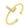 Rack Plating Brass Open Cuff Rings for Women RJEW-F162-02G-L-1