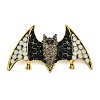 Bat Alloy Rhinestone Brooches JEWB-S030-01-1