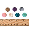 56Pcs 7 Colors Dyed Natural Flat Round Shell Pendants SHEL-FS0001-13-5