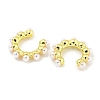 Rack Plating Brass Plastic Pearl Beads Cuff Earrings for Women EJEW-I302-01G-2