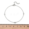 Brass Micro Pave Clear Cubic Zirconia Heart Link Chain Bracelets KK-CBA6980-23P-5