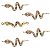 5Pcs Brass Micro Pave Cubic Zirconia Links Connectors ZIRC-SZ0002-80G-1