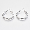 Brass Half Hoop Earrings KK-R117-054P-NF-1