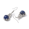 Natural Lapis Lazuli Gourd Dangle Earrings with Crystal Rhinestone EJEW-A092-04P-10-3