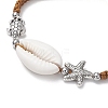 Natural Cowrie Shell Braided Bead Bracelets for Women BJEW-JB11765-04-3