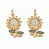 Brass Micro Pave Cubic Zirconia Pendants LS-ZIRC-Q200-013-NF-1