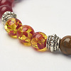Mixed Gemstone Beaded Stretch Bracelets X-BJEW-P071-01-2