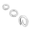 3Pcs 3 Styles 925 Sterling Silver Spring Gate Rings FIND-PH0023-41-7