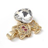 Real 18K Gold Plated Rack Plating Brass Micro Pave Cubic Zirconia Pendants KK-C015-31G-05-2