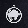 Tarnish Resistant 201 Stainless Steel Pendants STAS-S105-JN362-2-1