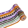 9Pcs 9 Styles Halloween Printed Polyester Grosgrain Ribbon OCOR-WH0085-74-1