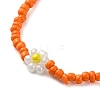 Glass Flower Beaded Necklace NJEW-Z029-03A-2