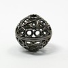 Mixed Color Round Brass Filigree Hollow Beads KK-X0031-FF-3