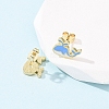 Brass Enamel Stud Earrings LS-EJEW-B152-01G-03-3