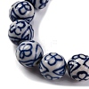 Handmade Blue and White Porcelain Beads Strands PORC-I027-01A-3