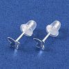 999 Sterling Silver Stud Earrings for Women EJEW-S215-30S-04-2