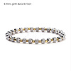 Two Tone 5MM 304 Stainless Steel Diamond Cut Rondelle Beads Stretch Bracelets WG8EF3C-01-1